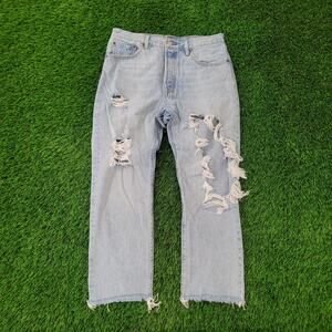 LEVIS 501 Distressed Jeans Womens 9 20x26 Faded Big-E